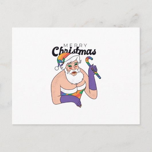 Carte Postale Drag queen père Noël (Devant)