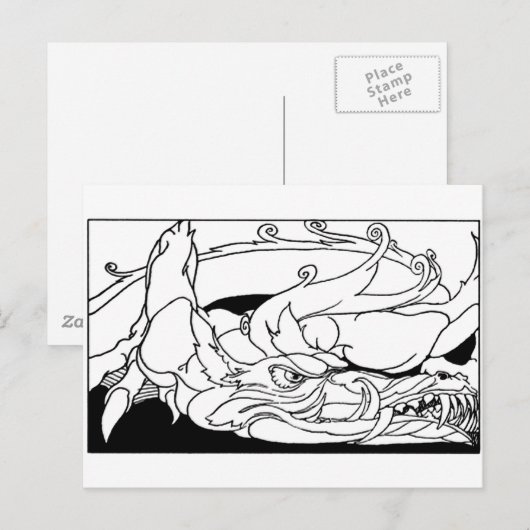 Carte Postale dragon (Devant / Derrière)