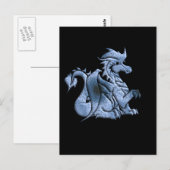 Carte postale Dragon à ailes bleues (Devant / Derrière)