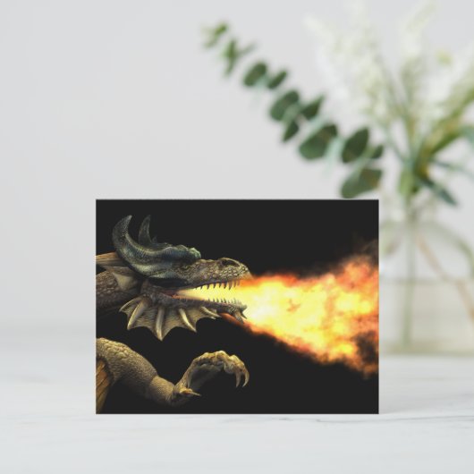 Carte Postale Dragon à souffle de feu (Debout devant)