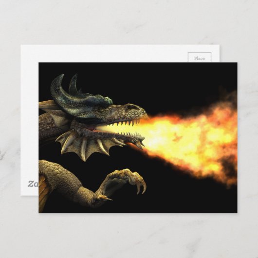 Carte Postale Dragon à souffle de feu (Devant / Derrière)