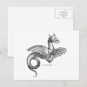 Carte postale Dragon ailé ou Wyvern (Devant / Derrière)