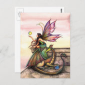 Carte postale Dragon and Fairy Art par Molly Harri (Devant / Derrière)