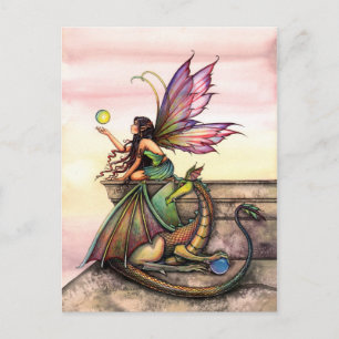 Carte postale Dragon and Fairy Art par Molly Harri