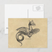 Carte postale Dragon Araigné Sepia (Devant / Derrière)