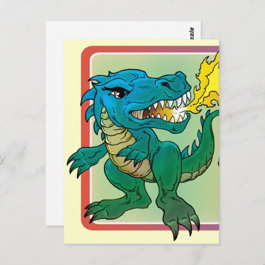 Carte Postale Dragon Art inspiré par Little t par Scott Rosema (Devant / Derrière)