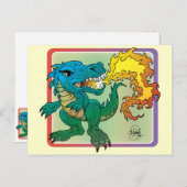 Carte Postale Dragon Art inspiré par Little t par Scott Rosema (Devant / Derrière)