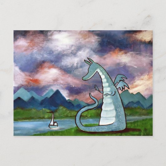 Carte postale Dragon Art Sympa Whimsical (Devant)