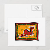 Carte Postale Dragon asiatique avec Arrière - plan (Devant / Derrière)