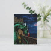 Carte Postale Dragon au château (Debout devant)