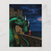 Carte Postale Dragon au château (Devant)