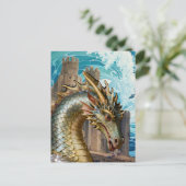 Carte Postale Dragon au château (Debout devant)