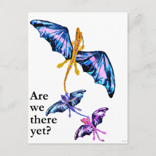 Carte Postale dragon avec deux enfants