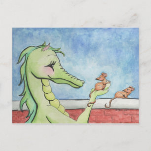 Carte Postale Dragon avec souris