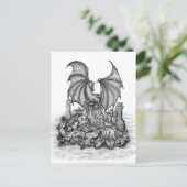Carte Postale Dragon avec Zombie (Debout devant)