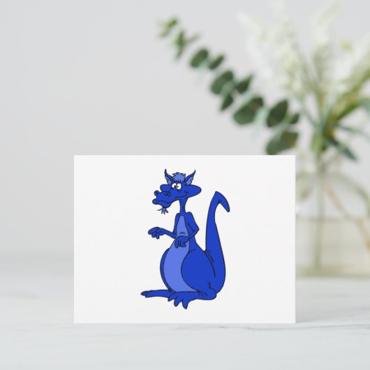 Carte Postale Dragon bleu (Debout devant)