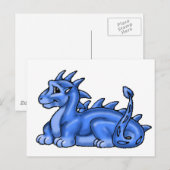 Carte Postale Dragon Bleu Bébé (Devant / Derrière)