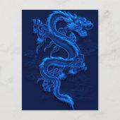 Carte Postale Dragon bleu chinois (Devant)
