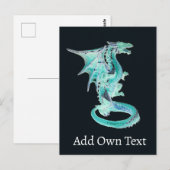 Carte Postale Dragon Bleu Ciel (Devant / Derrière)