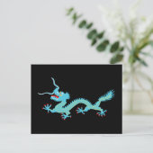Carte Postale Dragon bleu clair chinois (Debout devant)