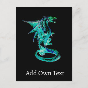 Carte Postale Dragon Bleu de Mer