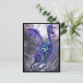 Carte Postale Dragon bleu de tempête (Debout devant)