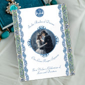 Carte Postale Dragon bleu Faire-part de mariage celtique RSVP