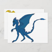 Carte postale Dragon Bleu par IDC (Devant / Derrière)