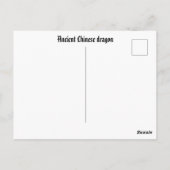 Carte Postale Dragon chinois antique (Dos)