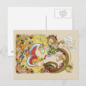 Carte Postale Dragon chinois et phoenix (Devant / Derrière)