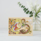 Carte Postale Dragon chinois et phoenix (Debout devant)
