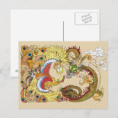 Carte Postale Dragon chinois et phoenix (Devant / Derrière)