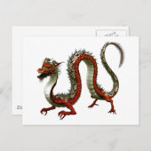 Carte Postale Dragon chinois rouge (Devant / Derrière)
