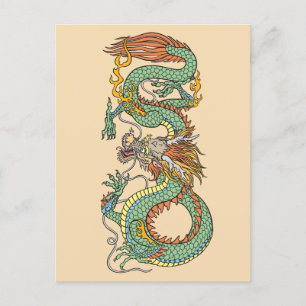 Carte postale dragon chinois traditionnel