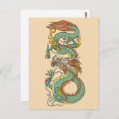 Carte postale dragon chinois traditionnel (Devant / Derrière)