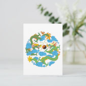 Carte Postale Dragon chinois Yin Yang (Debout devant)