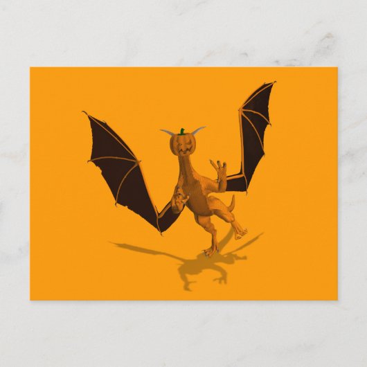 Carte Postale Dragon Citrouille orange (Devant)