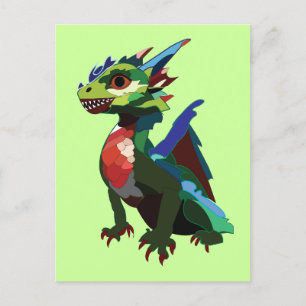 Carte Postale Dragon Coloré