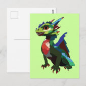 Carte Postale Dragon Coloré (Devant / Derrière)
