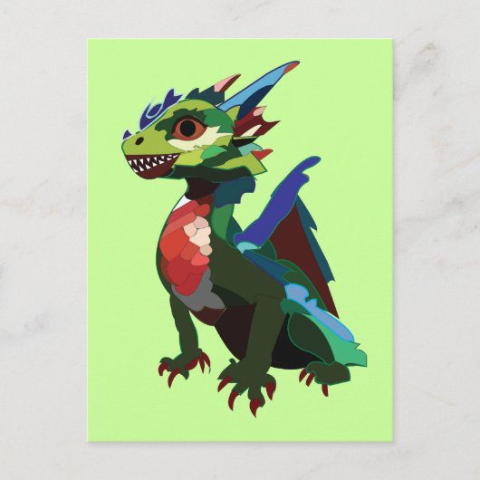 Carte Postale Dragon Coloré (Devant)