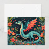 Carte Postale Dragon dans la jungle (Devant / Derrière)