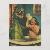 Carte Postale Dragon dans mon bainBubble (Devant)