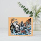 Carte Postale Dragon d'azur et Tigre blanc. Illustration (Debout devant)