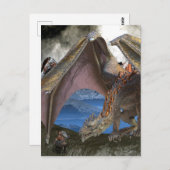 Carte Postale Dragon de bronze contre Guerrier (Devant / Derrière)