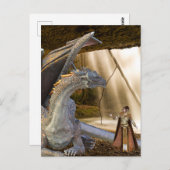 Carte Postale Dragon de bronze et Princesse Elf (Devant / Derrière)