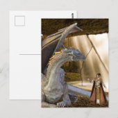 Carte Postale dragon de bronze et princesse elfe (Devant / Derrière)