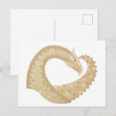 Carte Postale Dragon de coeur de grès sur blanc (Devant / Derrière)