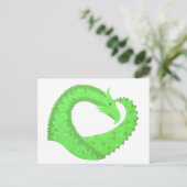 Carte Postale Dragon de coeur vert citron blanc (Debout devant)