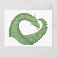 Dragon de coeur vert olive blanc