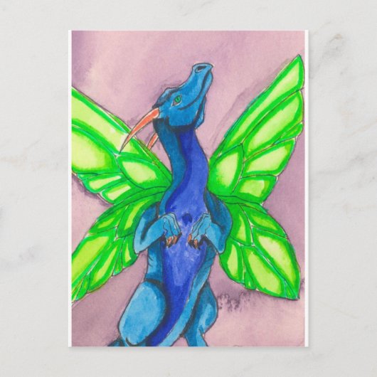 Carte Postale Dragon de fée bleu (Devant)
